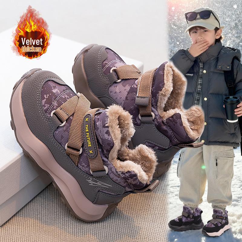Children s Warm Fleece-Lined Snow Boots - Versatile Winter Cotton Footwear for Girls 31