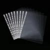 100pcs 11 Holes Transparent Plastic Punched File Folders A4 Document Sleeves Protector Office Supplies