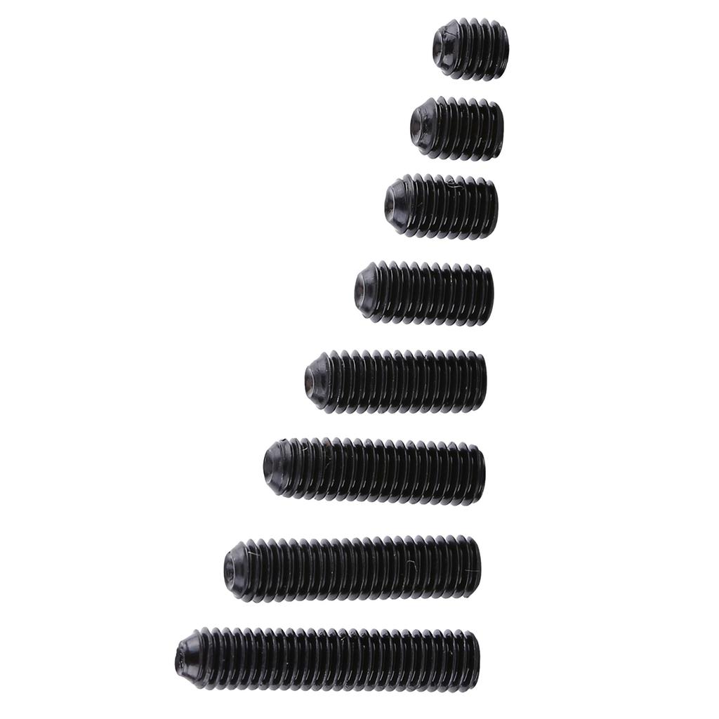 200pcs M3 Black Carbon Steel Socket Cup Point Grub Set Screw Assortment