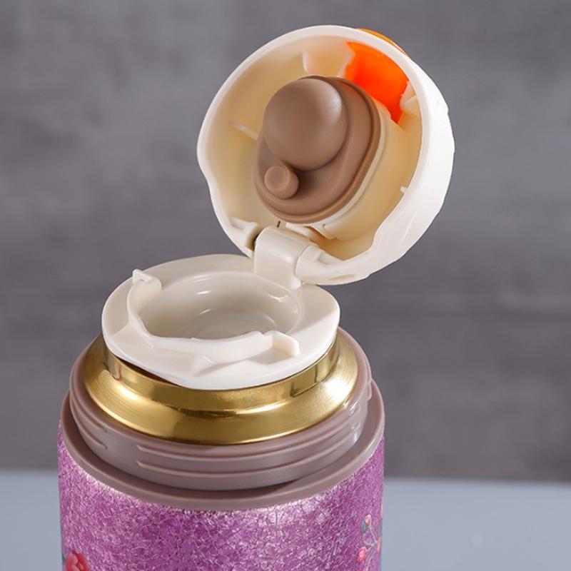 Tragbare Isolierte Rostfreie Stahlwasserflasche im Retro-Design mit Goldenen Pfauen Thermisch Effizient für den Täglichen Gebrauch