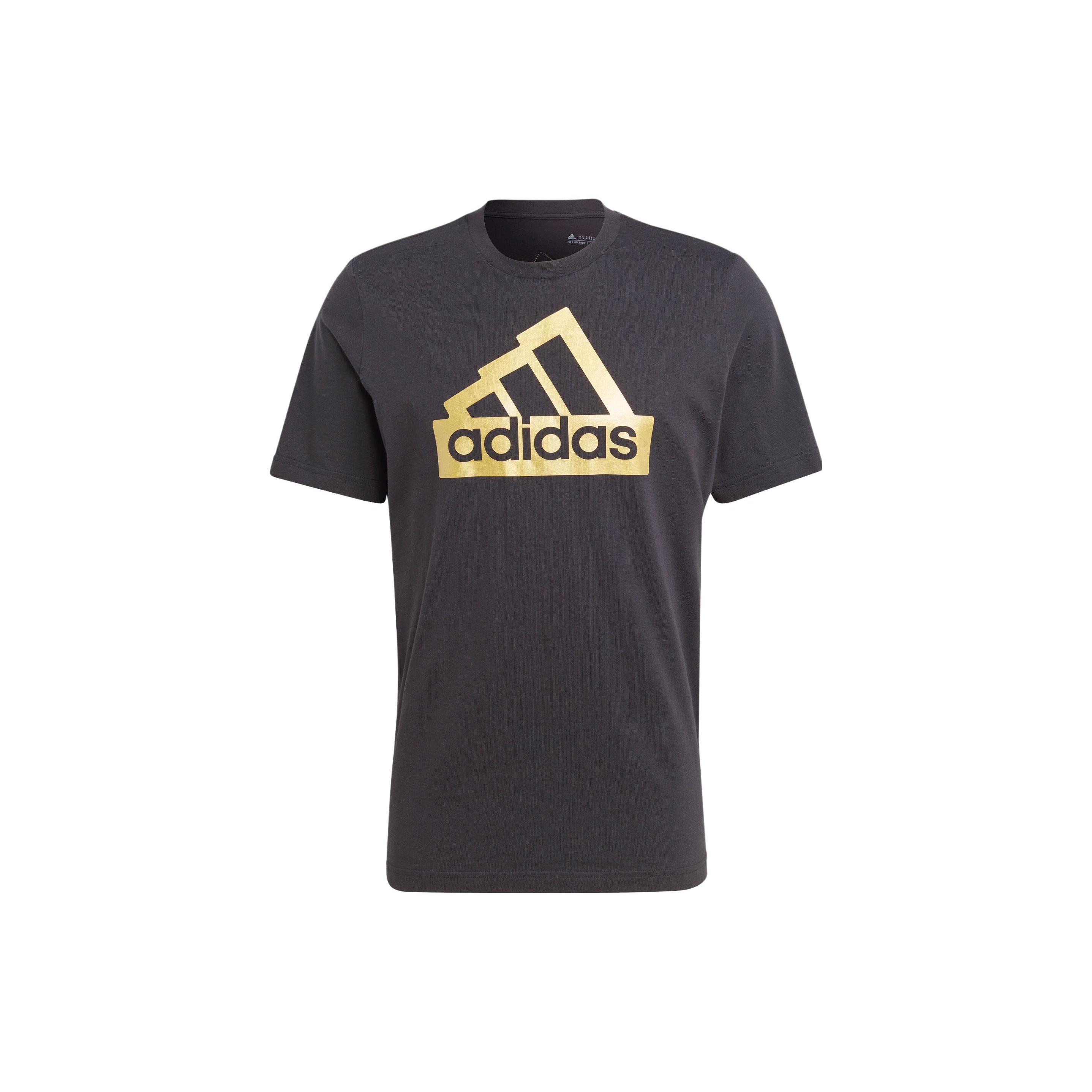 adidas Sportswear Future Icons Metallic T-shirt  Black Gold  Men s II3468 S