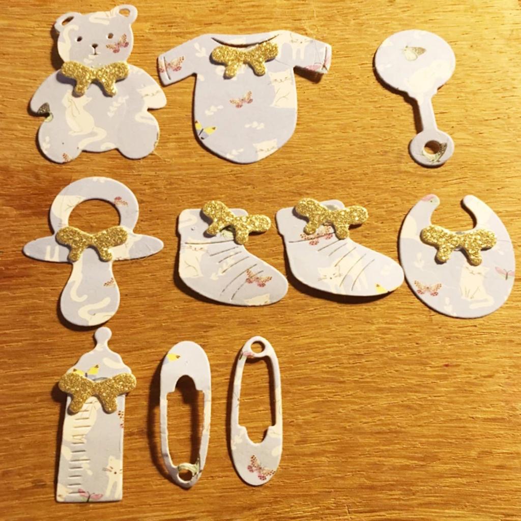 Baby Toy Cutting Dies Embossing Die Cuts Stencils for Making Birthday Card Gift Card DIY Scrapbooking Album Paper Crafts