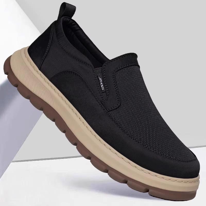 Мужские дышащие парусиновые слипоны с сеткой - Легкие, Быстросохнущие, Защищающие от запаха 42