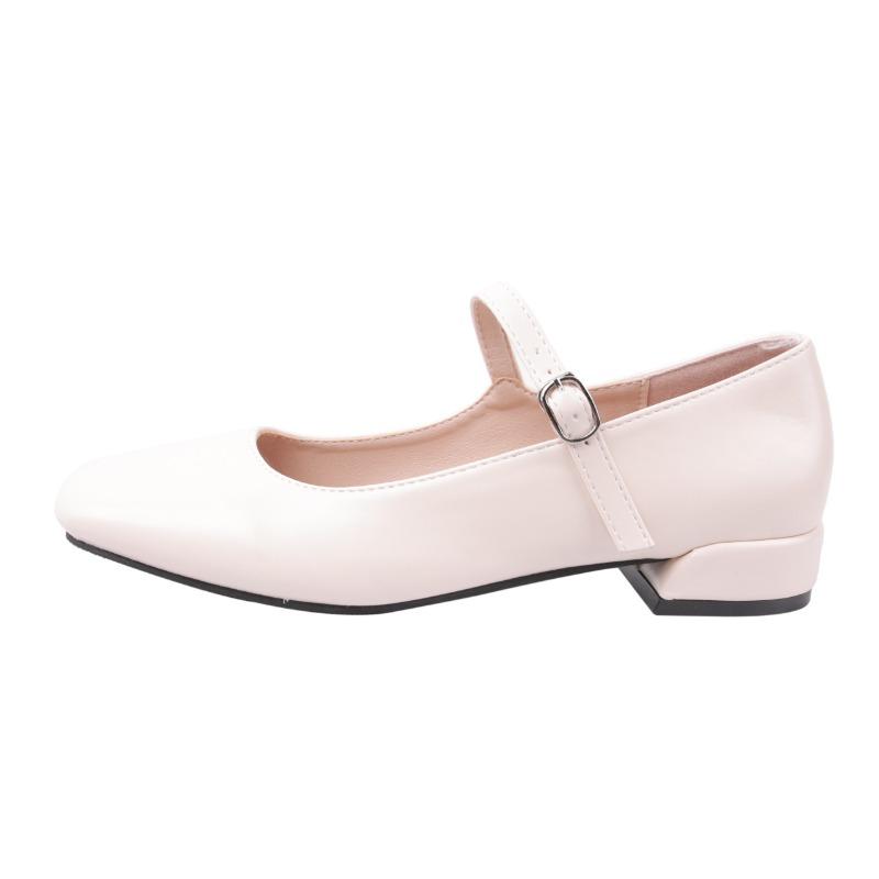 Gentle style temperament, single shoes, low-heeled women s square toe, pumps, ballet shoes, commuting, vintage silver, Mary Jane 39