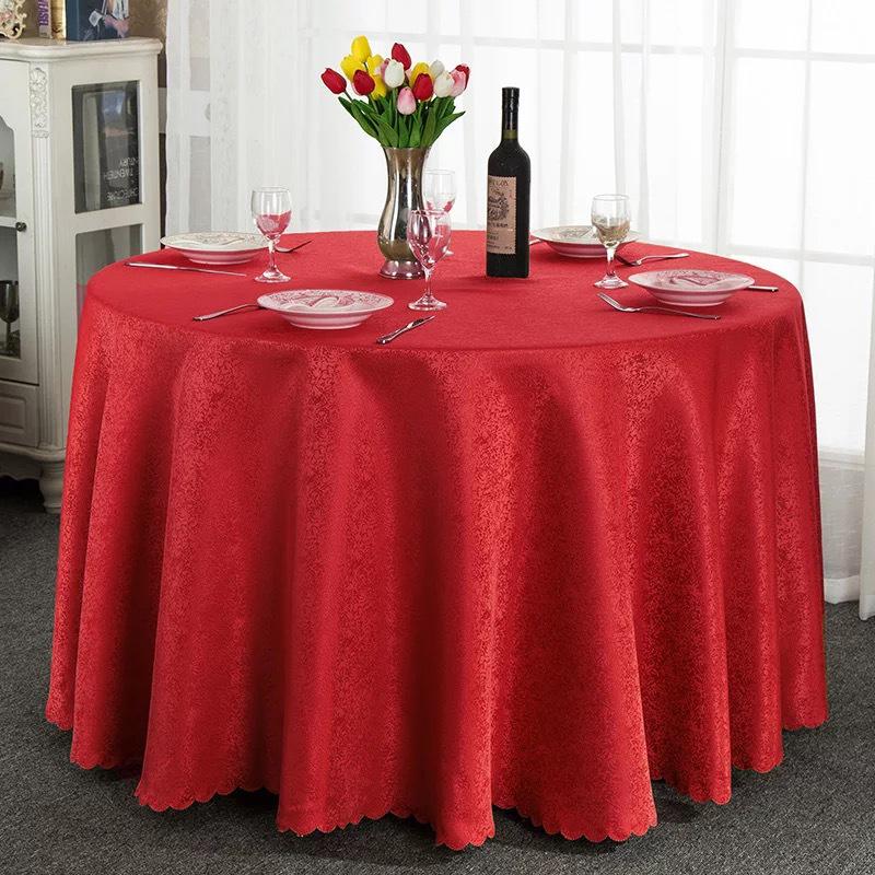 

Stain & Heat-Resistant High-End Round Tablecloth: Dustproof Fabric for Hotels & Restaurants 1.8m Round