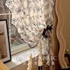 French Lace Embroidered Curtain Semi-Sheer Bedroom Living Room No Drill Installation Window Drapes