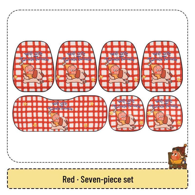 Cute Female Cartoon Car Seat Cushion for Xiaopeng MONA M03/P7/G6/G7/G3 - All Seasons