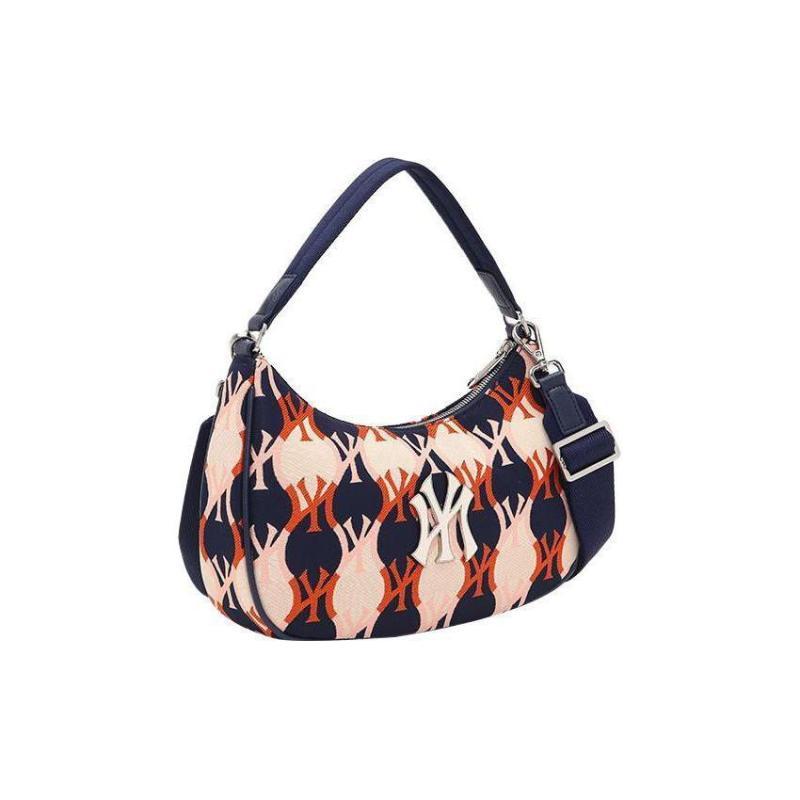 MLB Monogram Polyamide Shoulder Bag, Handbag, Shoulder Bag, Crossbody Bag Regular Women's Dark Marine Blue Casual 3ABQS072N