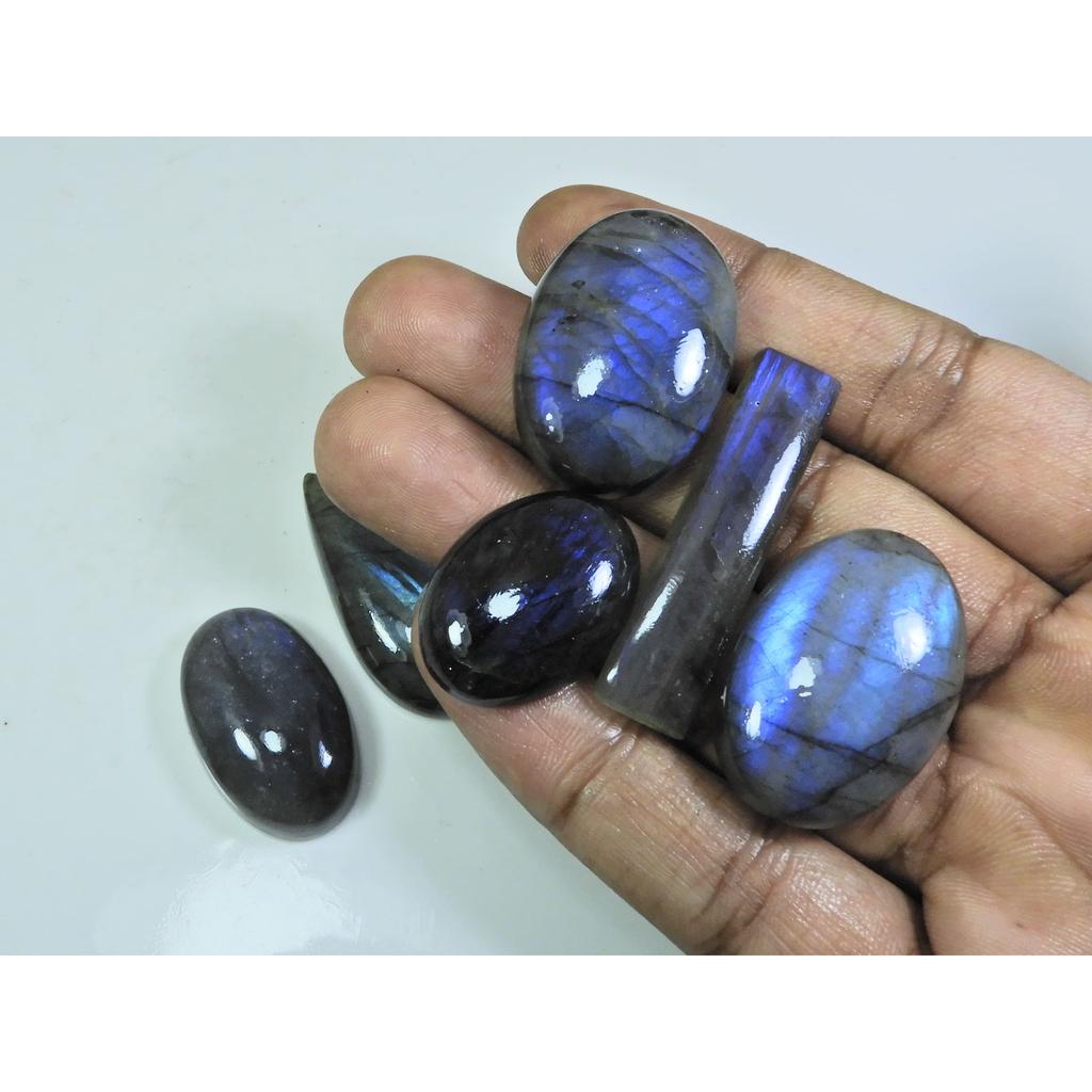 15X23-18X50MM Natural Blue Labradorite Mix Cabochon Loose Gemstone 10Pcs Lot LL-982