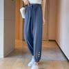 Women's Ice Silk Sweatpants Summer Thin Leggings Harem Pants Sun Protection Quick-Drying Sweatpants Casual Stretch High Waist Pants