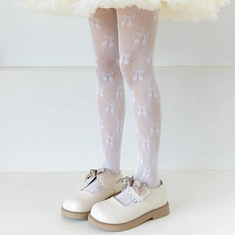 Children's Pantyhose Women's Ballet Style Bow Stockings Jacquard Lolita Princess Children's Summer Thin Base