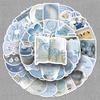 50 Light Blue Korean INS Style Graffiti Stickers for DIY Storage, Phone Cases, Tablets, and Creative Projects