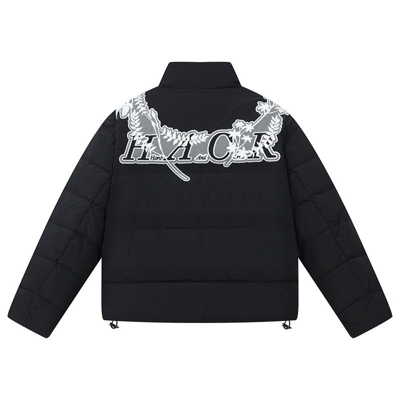 

HACR Tape Harshandcruel Lace Patch Florals over the Shoulder Bow Tie Ring Embroider Warm-Keeping Cotton Clothing Black XL