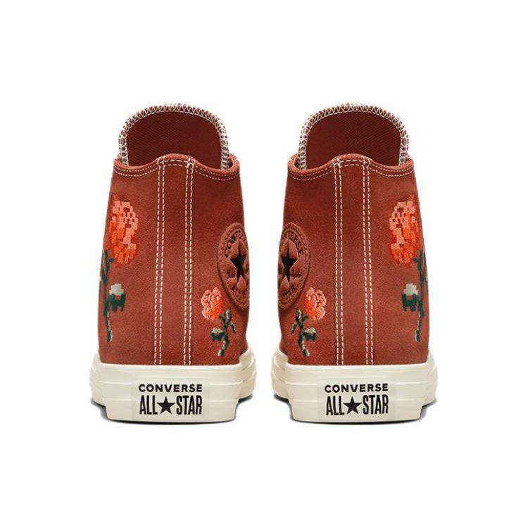 Converse Chuck Taylor All Star High Embroidered Roses Women Sneakers Orange Rugged-Orange Egret A04297C