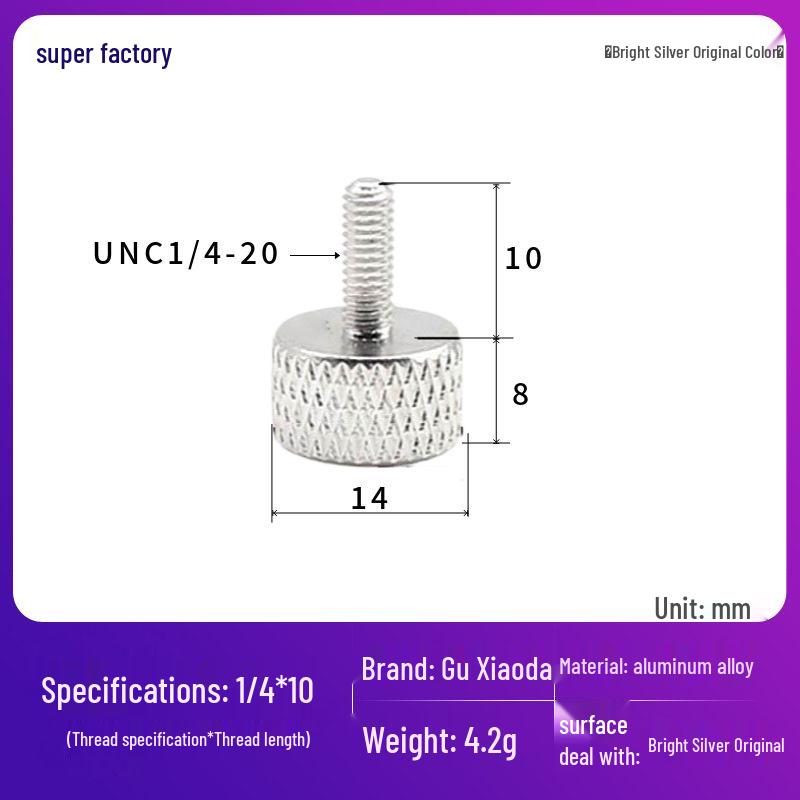 Knurled Aluminum Alloy Hand-Tightening Knob - M3M4M5M6M8 Sizes.
