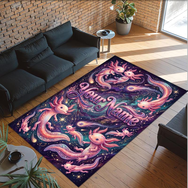 Fantasy Magic Theme Crystal Velvet Rug Personalized Custom Name Text Soft Floor Mat Home Decor