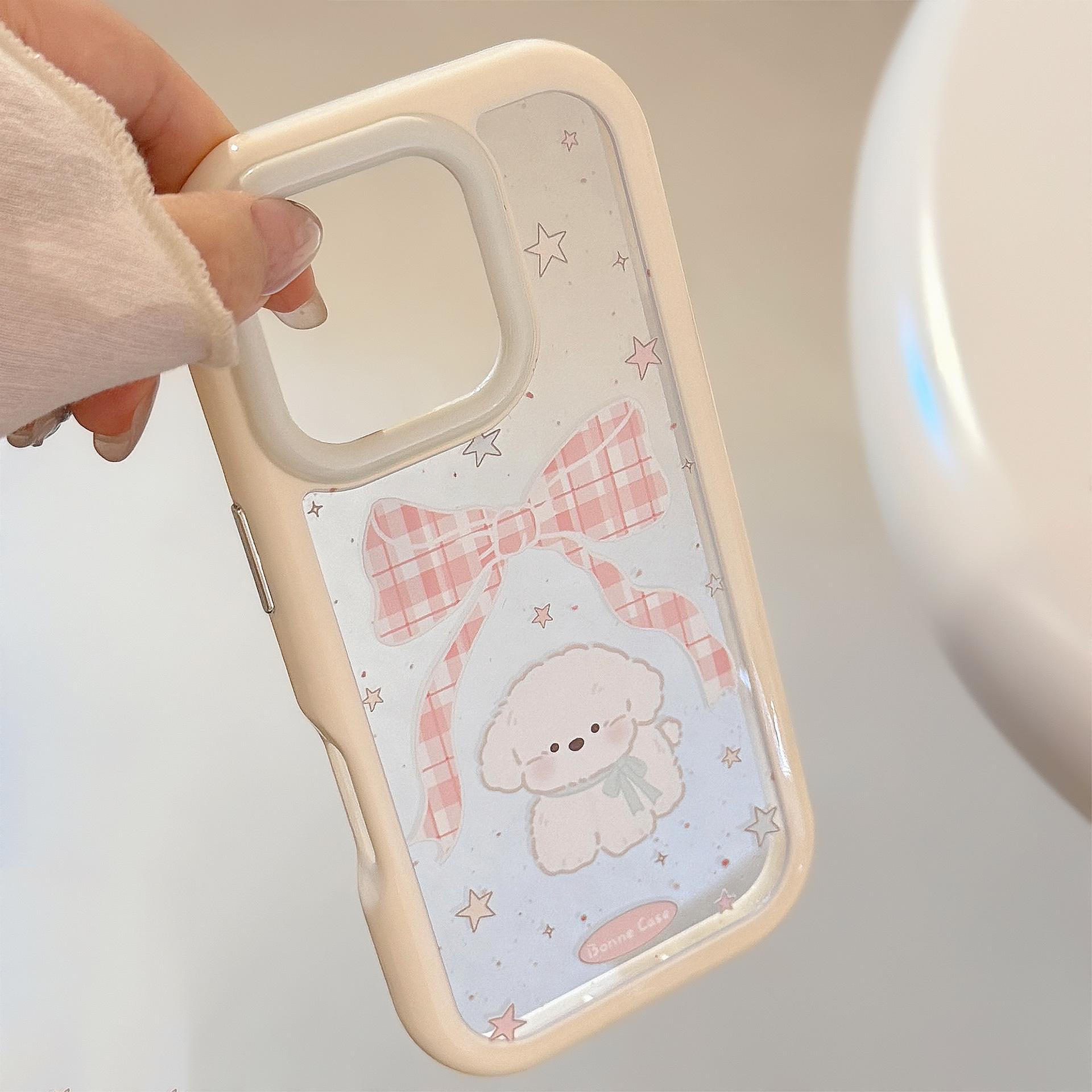 

Girl Cartoon Suitable for IPhone 16 Apple 15 Mobile Phone Case 14 ProMax Bow Puppy 12 Anti Fall 13 Hard 12pro max(6.7)