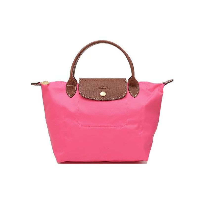 

Longchamp 23 Snap Zipper Closure Short Handle No Shoulder Strap Canvas With Leather Trim Tote Bag Small Women Tote Bags Candy-Pink 1621089P73 Basic Set (Bag)