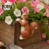 Weatherproof Yard Figurines Planter Climber Squirrel Statue, Cute Lifelike Sculpture, Resin Garden Ornaments Small Animal Figurine for Plant Pot Edge