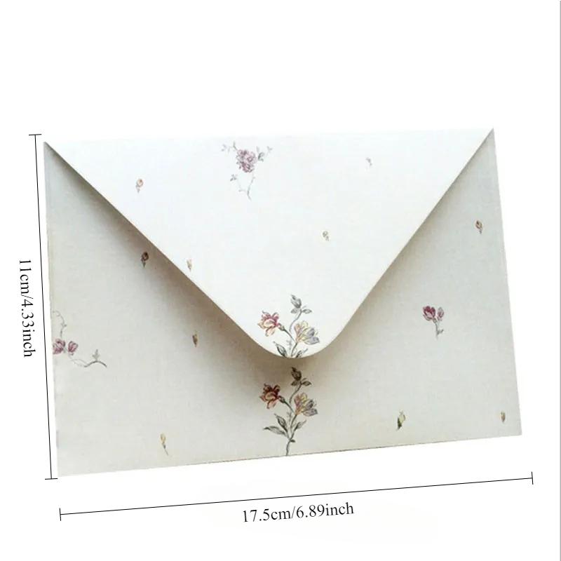 10 st Eleganta Små Blommiga Pappersfönsterkuvert 17,5*11cm Kuvert för Bröllopsinbjudan Kuvert för Presentkort Högkvalitativa Kreativa Kuvert