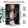 Metal Sign Wall Art Elegant Portrait Poster Iron Home Office Decor Christmas Gift