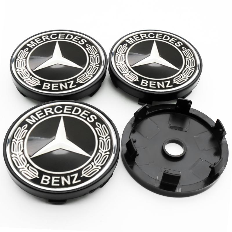 OLV5 4Pcs 60mm 75mm Car Wheel Center Hub For Mercedes Benz AMG class W205 W203 GLC GLK W206 W220 A180 W211 Cap Rim Cover Accessories