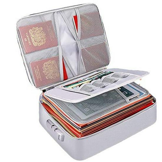 Fireproof Multi-Layer Document and Passport Organizer Bag