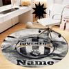 Custom Name Juventus Football Club Printed Round Rug Carpet Chair Rug Area Rug Entryway Doormats,for Office Chair Living Room Bedroom Kitchen Room.