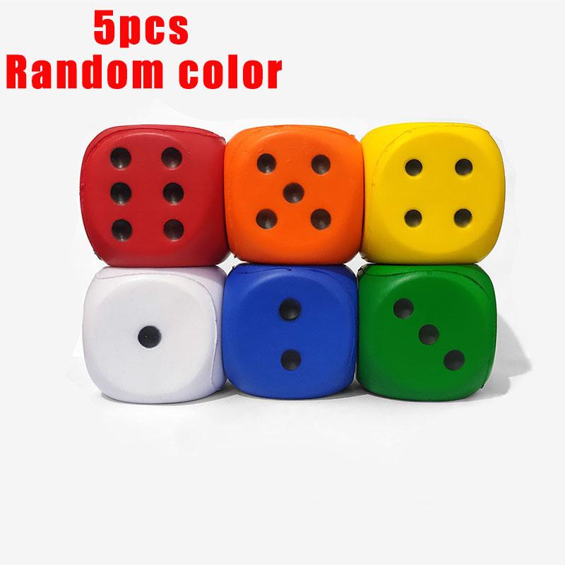 5/10pcs Big Sponge Dice Soft And Elastic Toys Color Solid Point Dice 6cm Cognitive Amusing Props Party Home Garden Game Tool