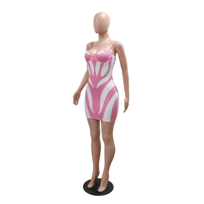 Women's Fashion Halter Sexy Hot Drill Dress Party Bag Hip Dress