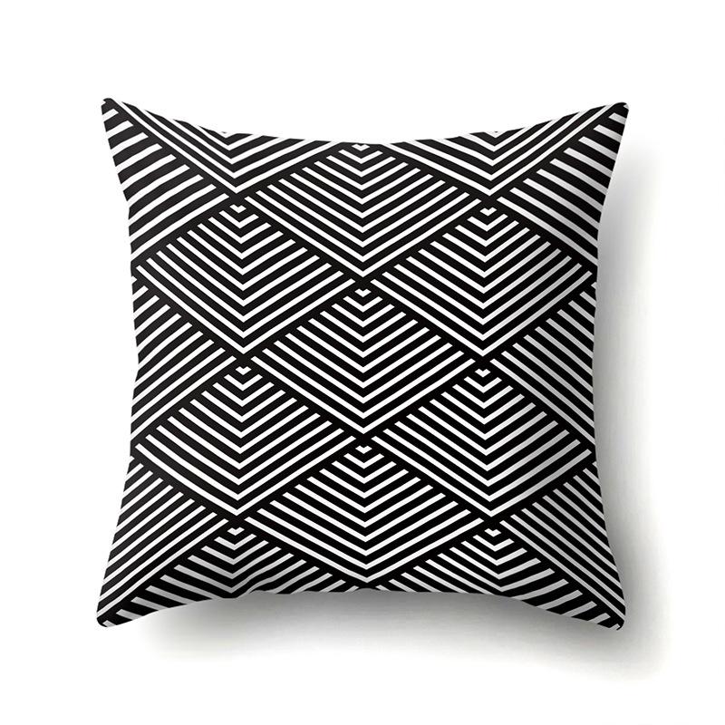Gray Nordic Retro Ins Light Luxury Polyester Pillowcase Car Decoration Home Printed Waist Rest Pillowcase