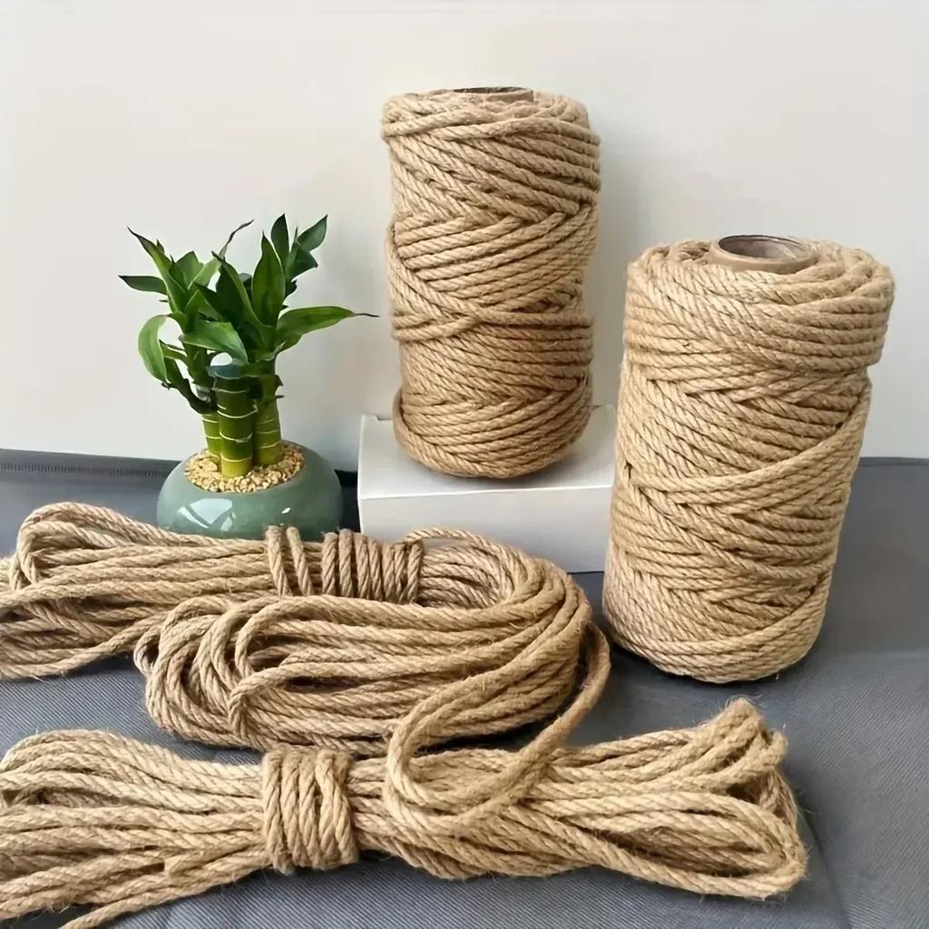 Natural Vintage Jute Rope Twine Roll Sewing Christmas Crafts Jute Cord Thread Wedding Handmade DIY Party Ribbon Bows Decoration