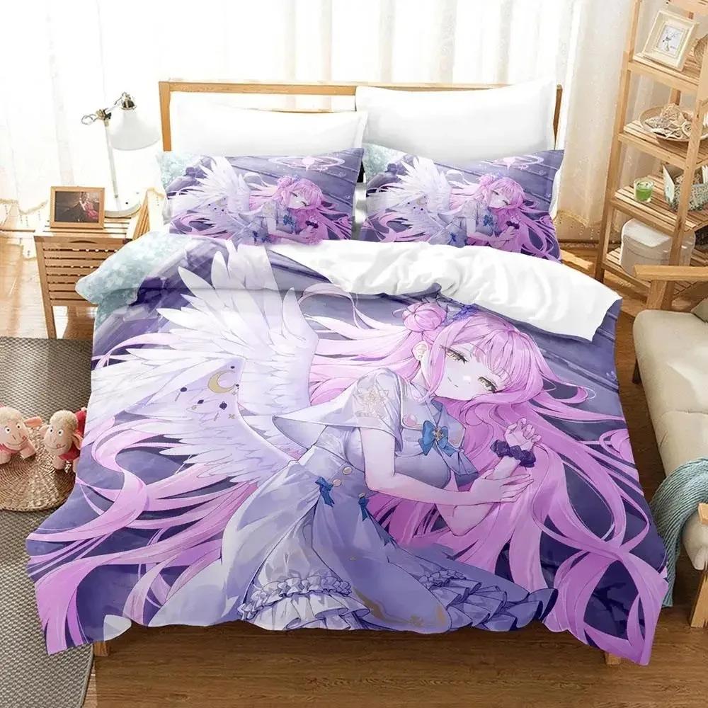 Anime Misono Mika Blue Archive Bedding Set Duvet Cover Bed Set Quilt Cover Pillowcase Comforter king Queen Size Boys Adult
