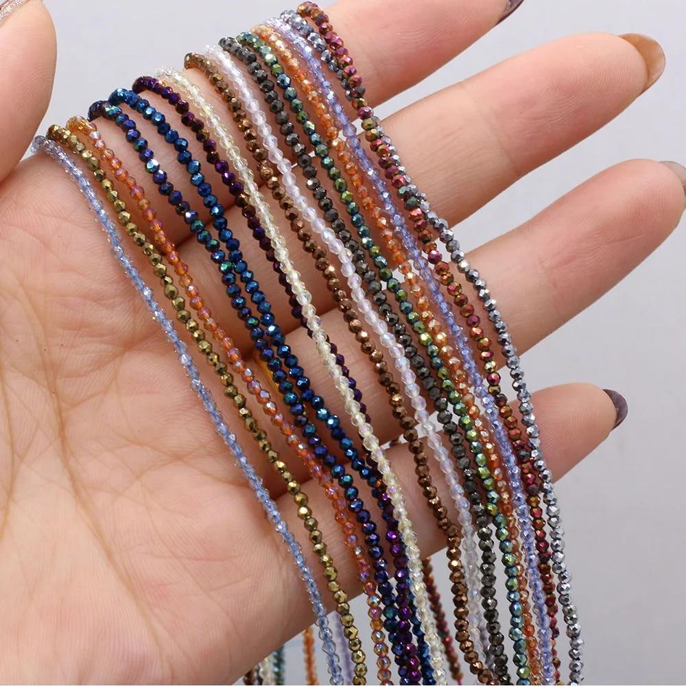 2 mm/3 mm, 2 Stück/Set, Naturstein-Spinell, bunte kleine Perlen, facettierte Glasperlen zur Schmuckherstellung, DIY-Halsketten- und Armbandzubehör