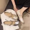Temperament Silver Single Shoes Women's Autumn Comfortable New Models with Skirts Mary Jane Shoes Versatile Ballet Women's Shoes