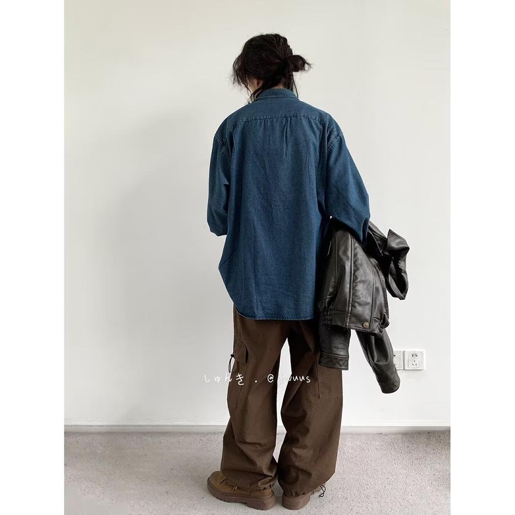 2024 Frühling und Herbst Pu Hübscher Mantel Herren Ins High Street Fashion Marke Hong Kong Stil Japanischer Harajuku Stil Koreanischer Stil Trendy Lose Jacke