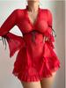 Europe and the United States new sexy mesh perspective pure desire Spice Girl long-sleeved erotic underwear set