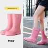 Korean Style Women's Lace-Up Waterproof Mid-Calf Rain Boots with Height Increase and Non-Slip Sole