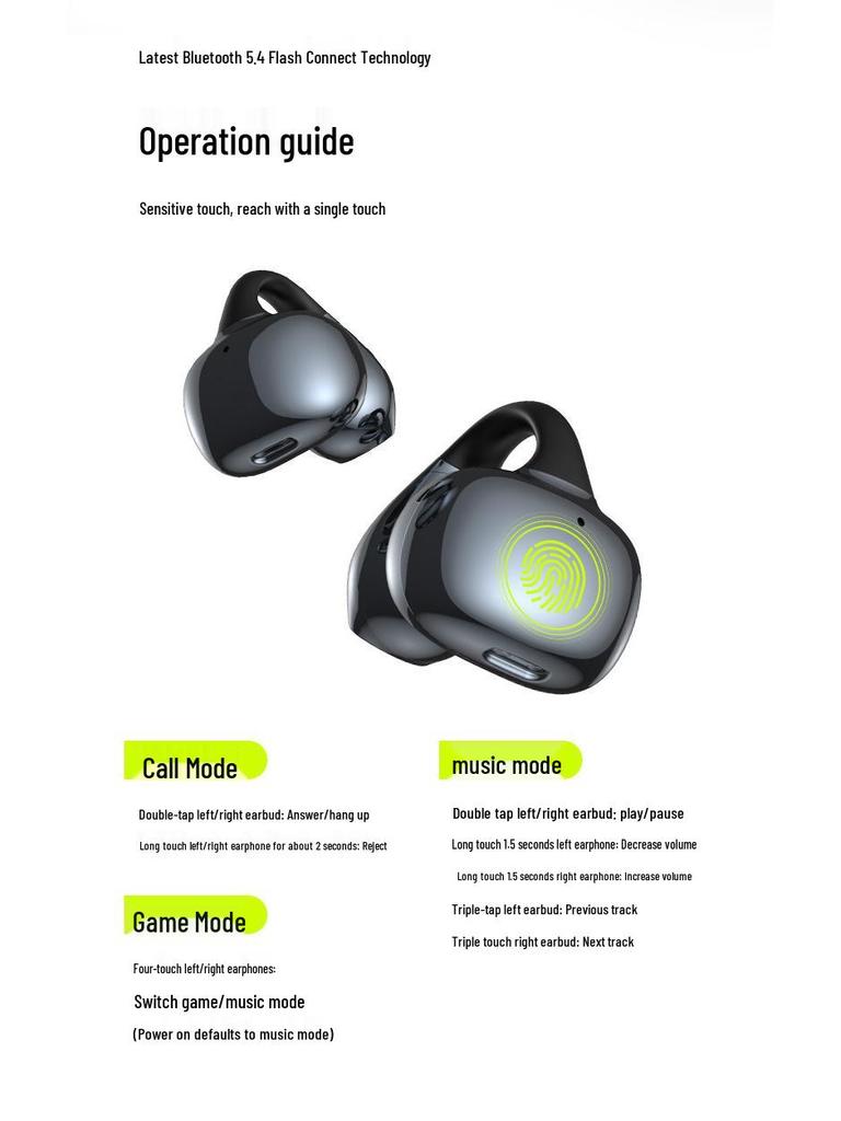 Langsdom TS20 Open-Ear Clip-on Bluetooth Wireless Headphones for Sports & Running (2025 Model)