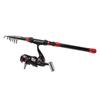 Lure Rod Set Carbon Telescopic Light Weight Sturdy Portable Fishing Pole Kit with Fishing Reels Fish Bait