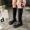 British style thick-soled knight boots women's 2025 autumn new retro versatile and thin sweet and cool buckle boots