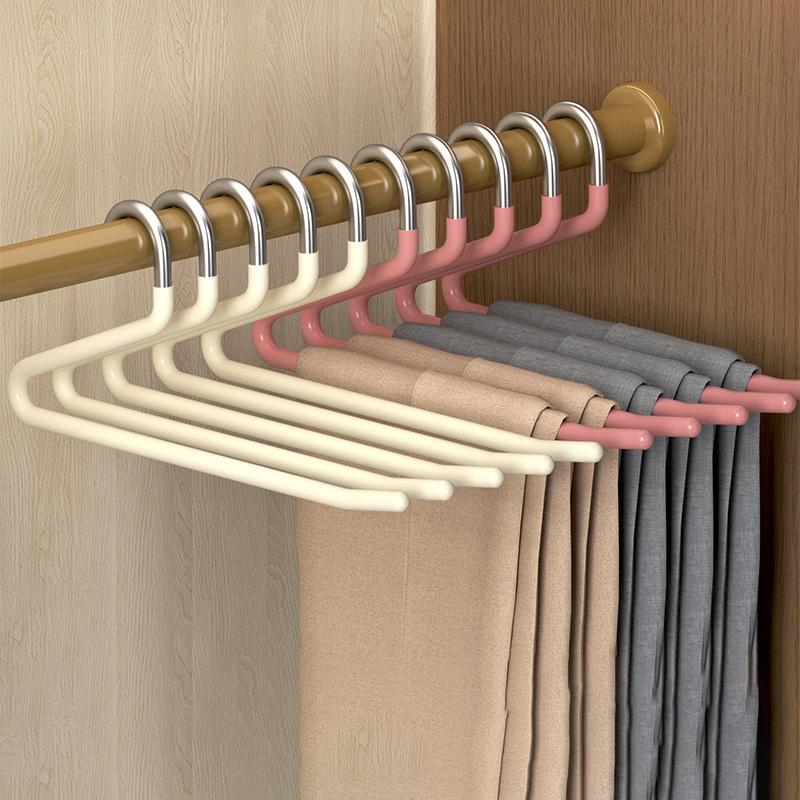4 szt. Haczyk na spodnie typu gęś, plastikowy, do szafy, akademika, teleskopowy, typu Z, wielowarstwowy, do przechowywania