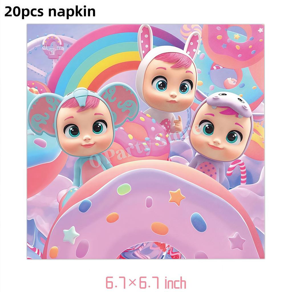 Cry Babiesed Birthday Party Decorations Tableware Plate Cup Balloon 1St Year Boy Girl Birthday Decor Baby Shower Supplies Gifts