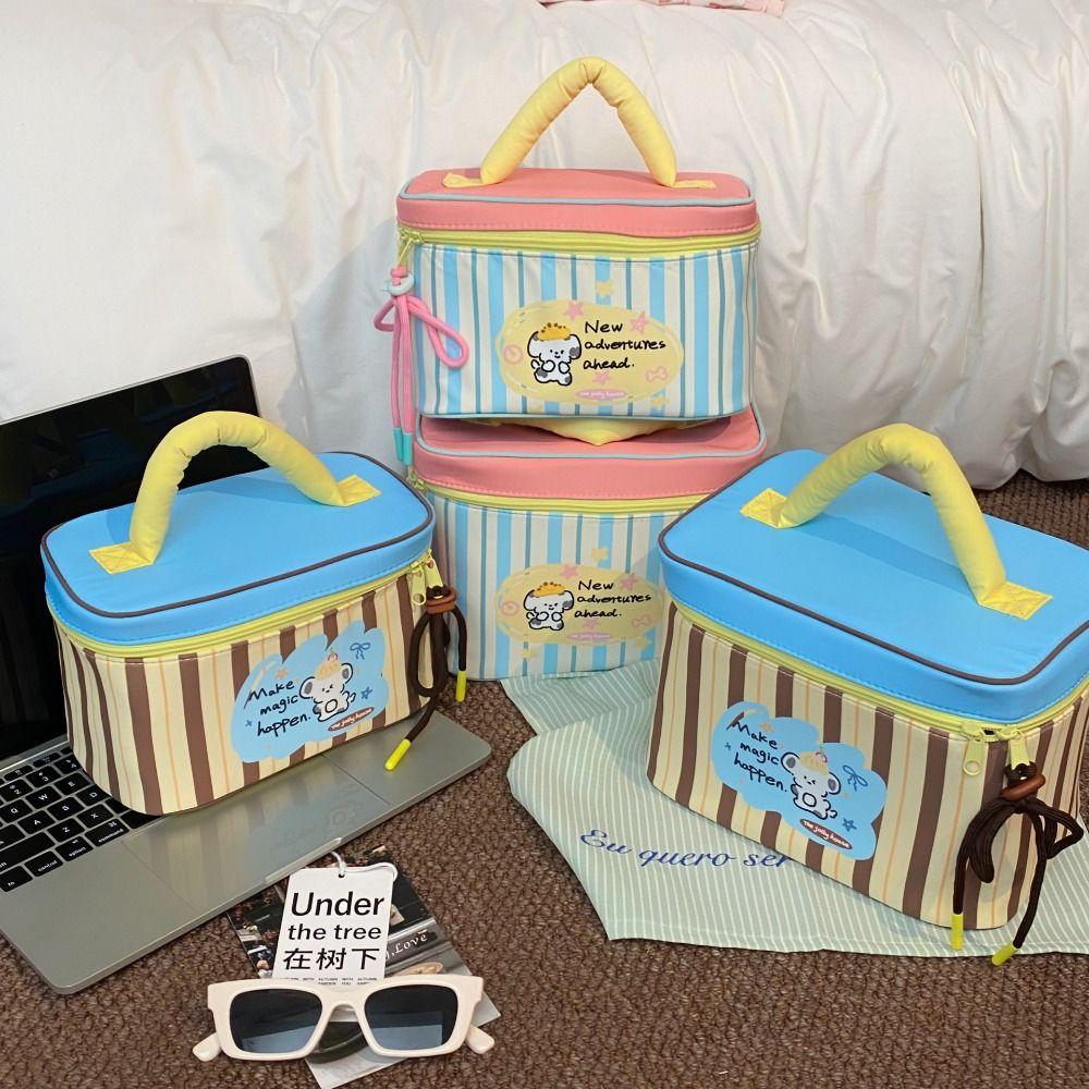 Large Capacity Cute Makeup Bag Cartoon Puppy Lunch Bag Lovely Handheld Cosmetic Case  Outdoor