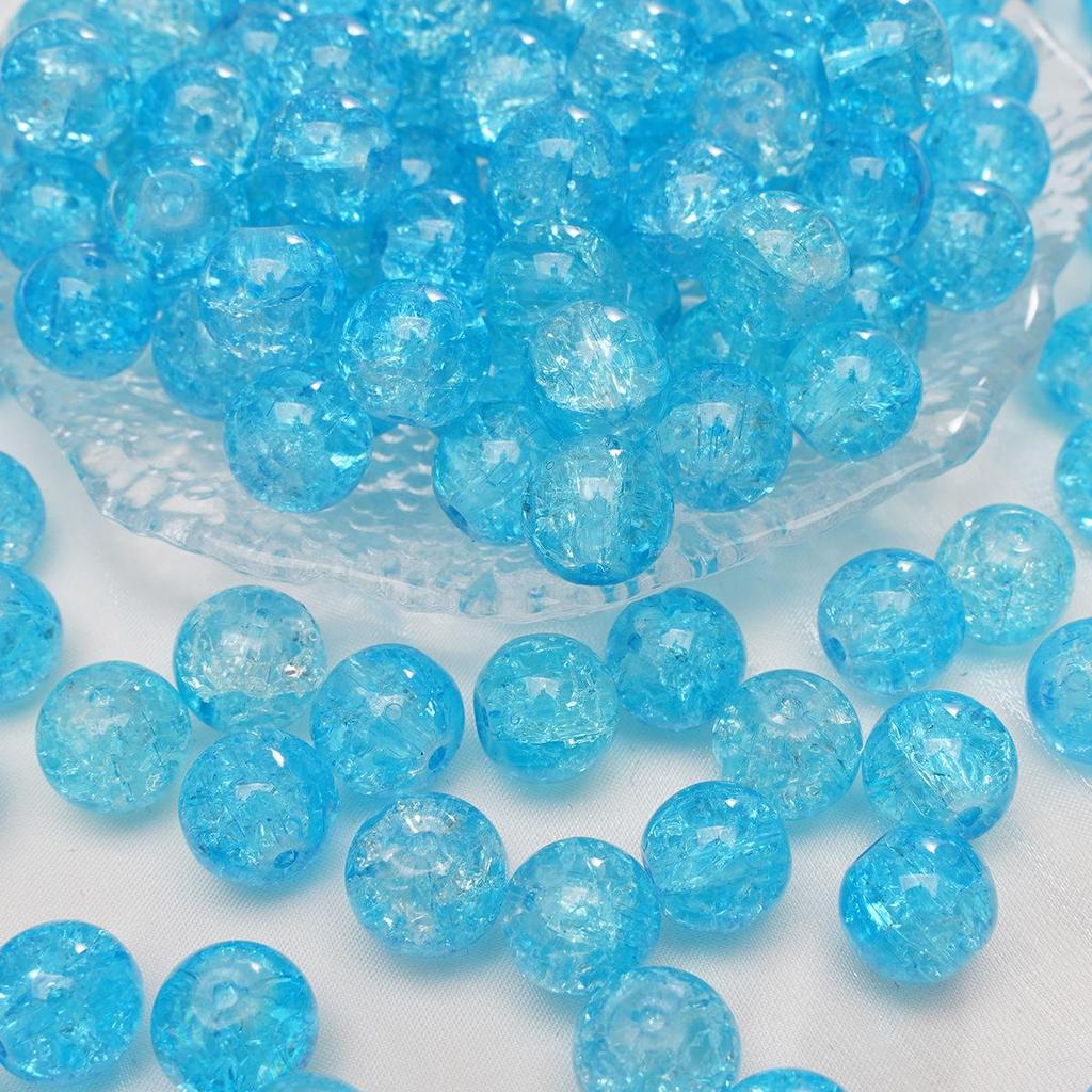 8/10mm Crackle Glass Beads for DIY Jewelry - Round Beads for Bracelets & Necklaces