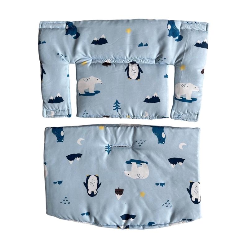 Breathable Cotton Infant Seat Cushion & Back Support Pad Set for Secure Nonslip Fit and Ergonomic Support Cushion