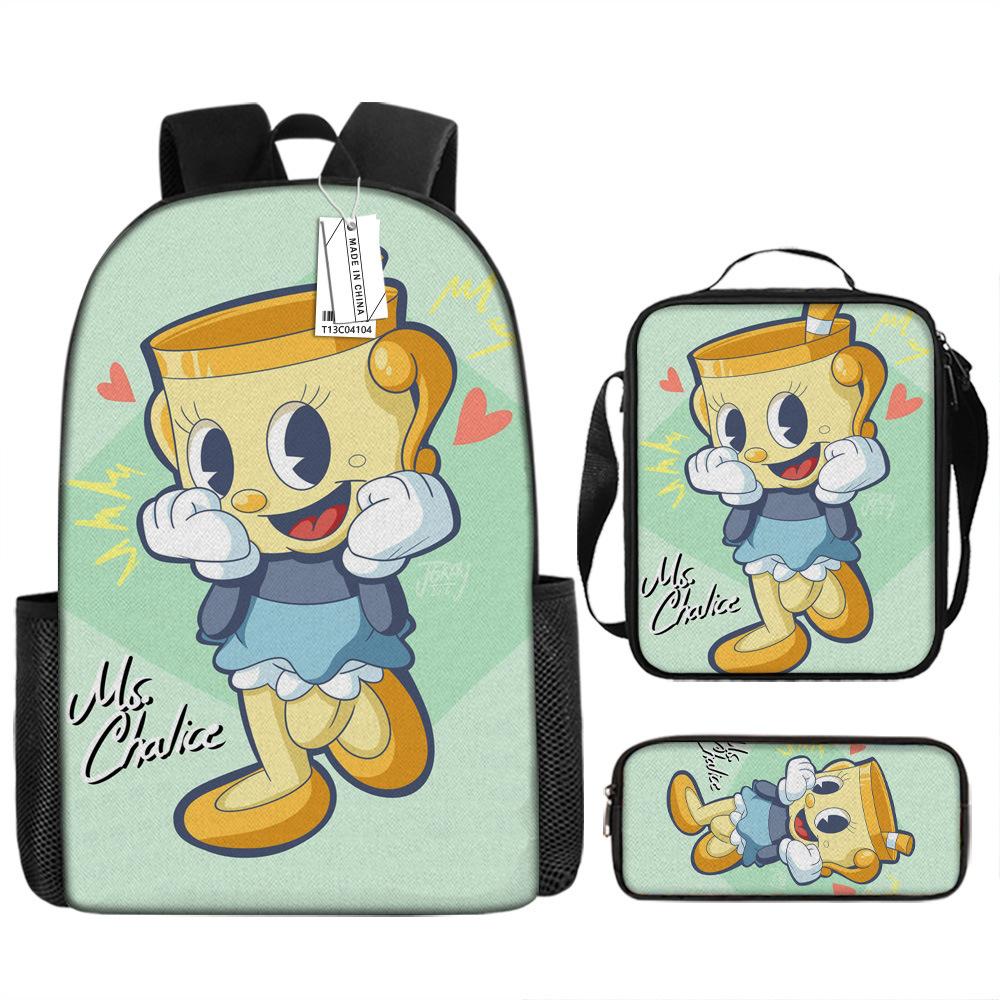 Teetasse Kopf Schüler Schultasche Kinder Rucksack Ranzen Anime