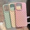 Applicable to iPhone17 ProMax full screen polka dot leather pattern mobile phone protective case 17/16 large hole 14 simple hair