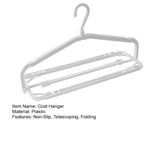 Retractable Clothes Hanger Non-Slip Windproof Telescoping Folding Coat Hanger Heavy Duty Closet Bath Towel Blanket Clothing Drying Hanger