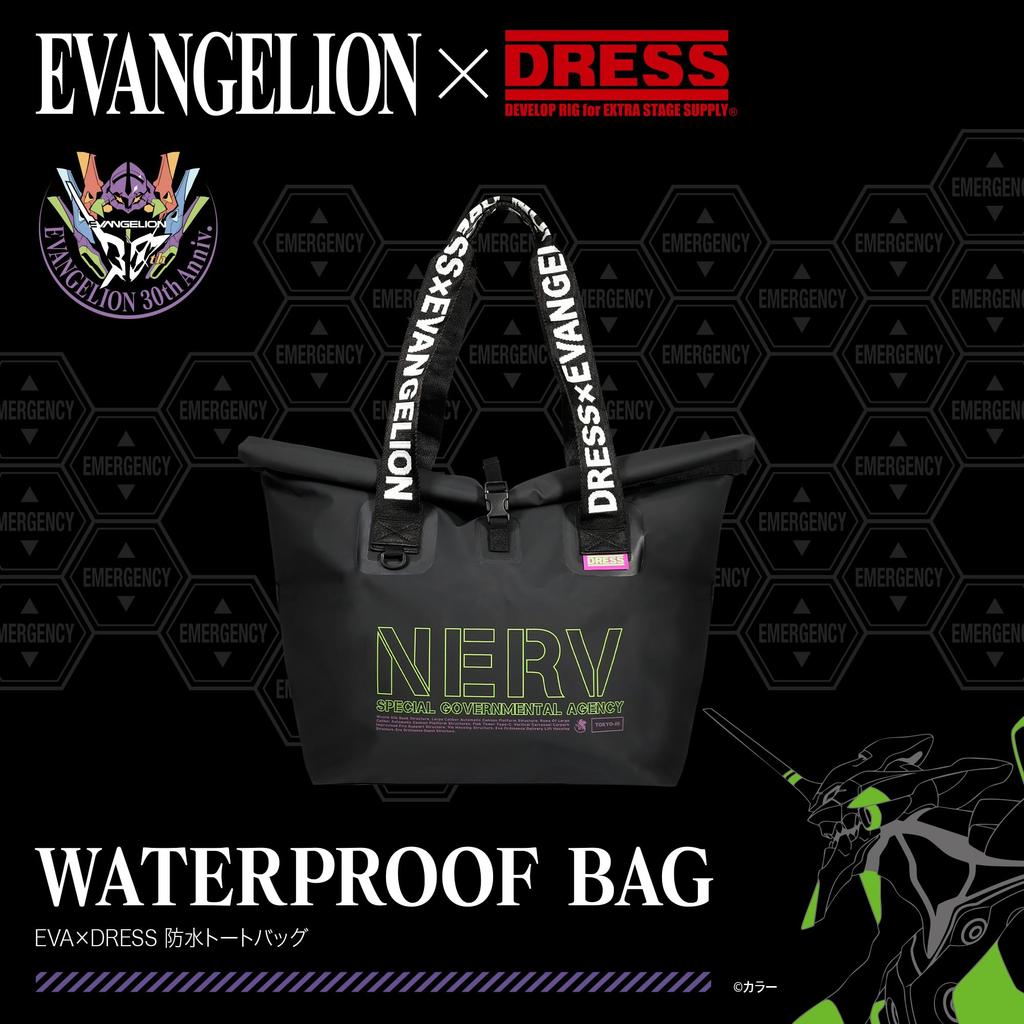 EVA x DRESS Waterproof Tote Size Evangelion Perfect for disaster and other outdoor large and Also suitable for and other outdoor Bag, M,